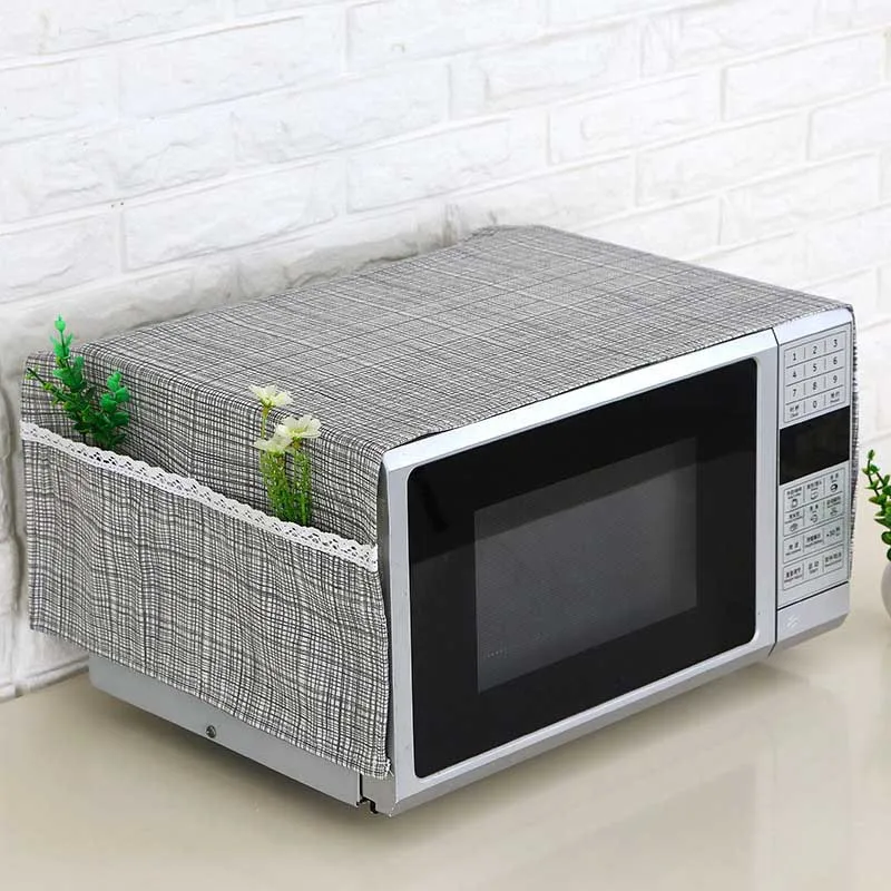 35*95cm Microwave Oven Dustproof Cover With Pockets Cloth Microwaves Protector Covers DIN889