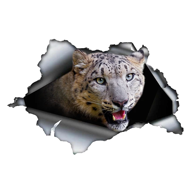 S50181# 13/15/17CM Personality PVC Decal Snow Leopard Car Sticker on Motorcycle Laptop Decorative Accessories