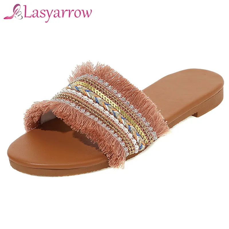 Lasyarrow 2021 new summer shoes slingback shallow casual women shoes comfortable ladies flat with shoes women slippers