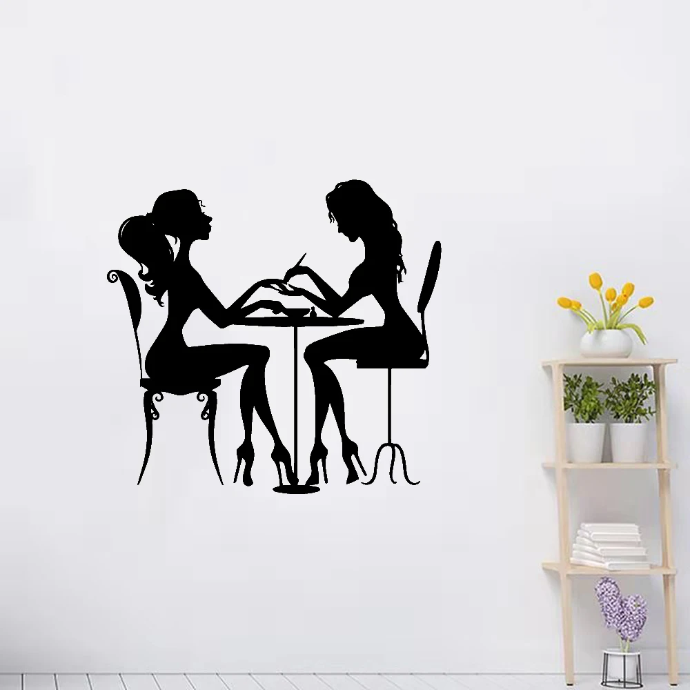 Nail Beauty Salon Vinyl Removable Wall Sticker Wall Decor Art Wall Decals Nail Salons Decoration Accessories Stickers Mural