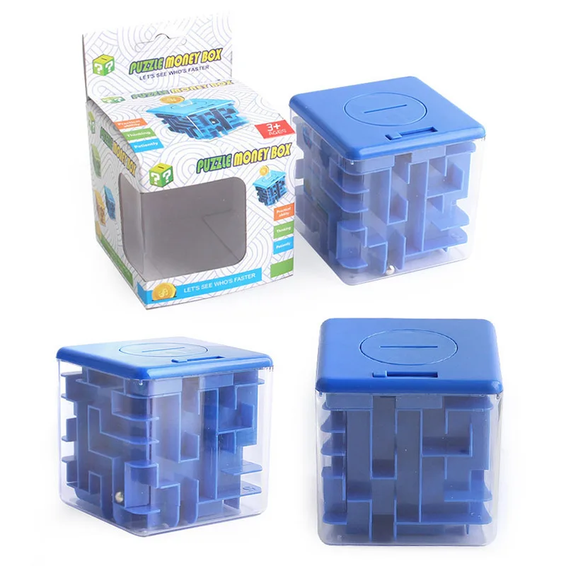 3D Cube Puzzle Money Maze Bank Saving Coin Collection Case Box Fun Brain Game Kid Toys For Montessori education concept Gift