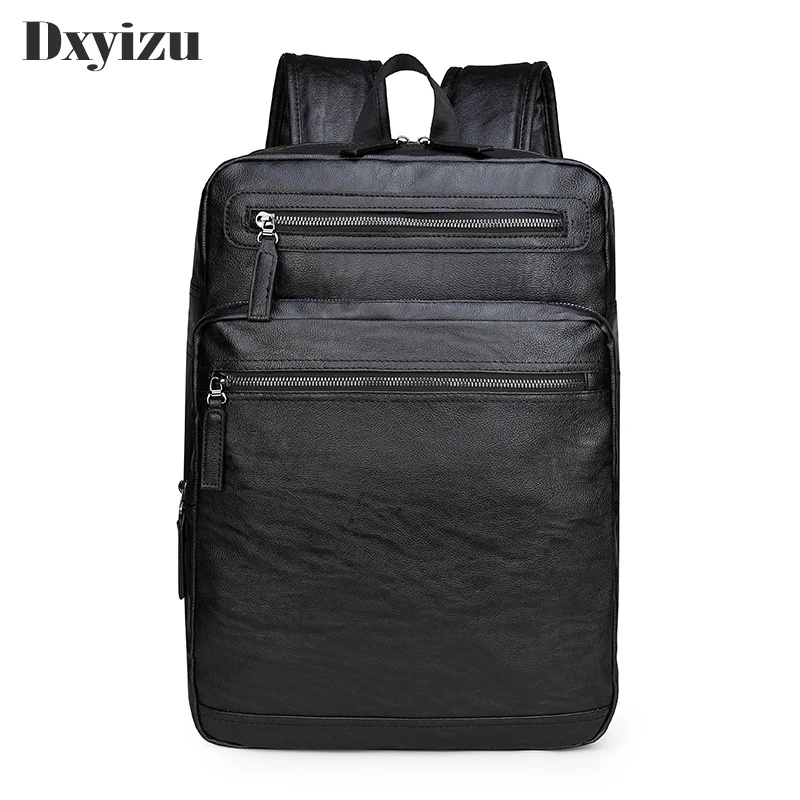 

School Backpack Waterproof Leather Backpack For Laptop Men Travel Teenage Backpack Bag Male Bagpack Mochila