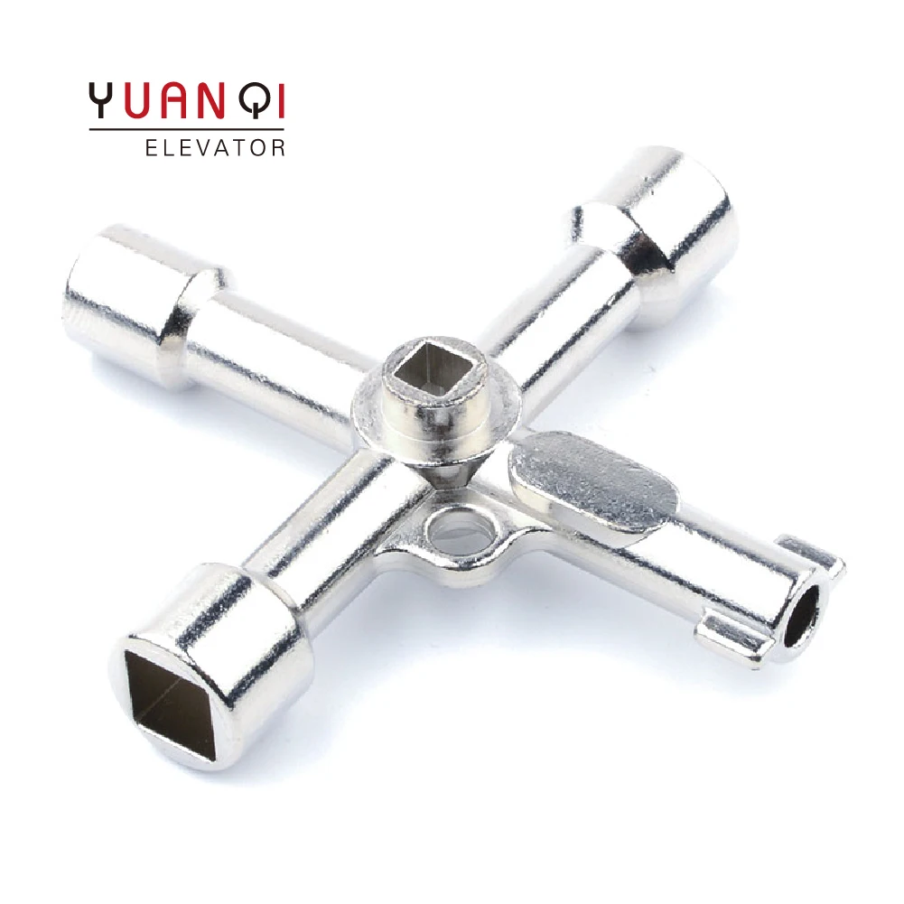 General Elevator Multi-Function Key Four-Corner Triangle Cross Lift Spare Parts Elevator Door Key