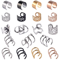 1PC Fashion Stainless Steel Ear Cuffs No-Drill Lip Ring Nose Septum Women Earrings Clip No Piercing Body Piercing Jewelry