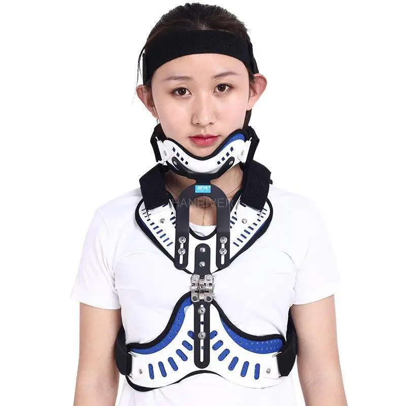 Comfortable and breathable head neck and thoracic orthopedic brace fixed brace adult cervical spine correction cervical brace