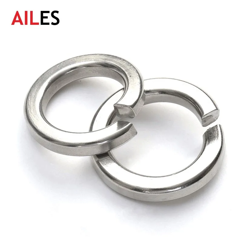 304 Stainless Steel Spring Split Lock Washer Elastic Gasket M1.6 M2 M2.5 M3 M4 M5 M6 M8 M10 M12 M16 M24 M27 M30 M33 M36