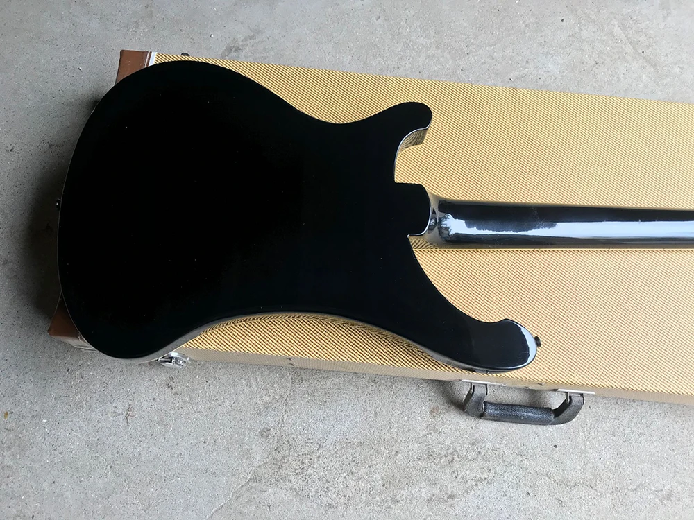 4 Strings Black Electric Bass Guitar with Black Pickguard/Hardware,Rosewood Fretboard,Providing Customized Service