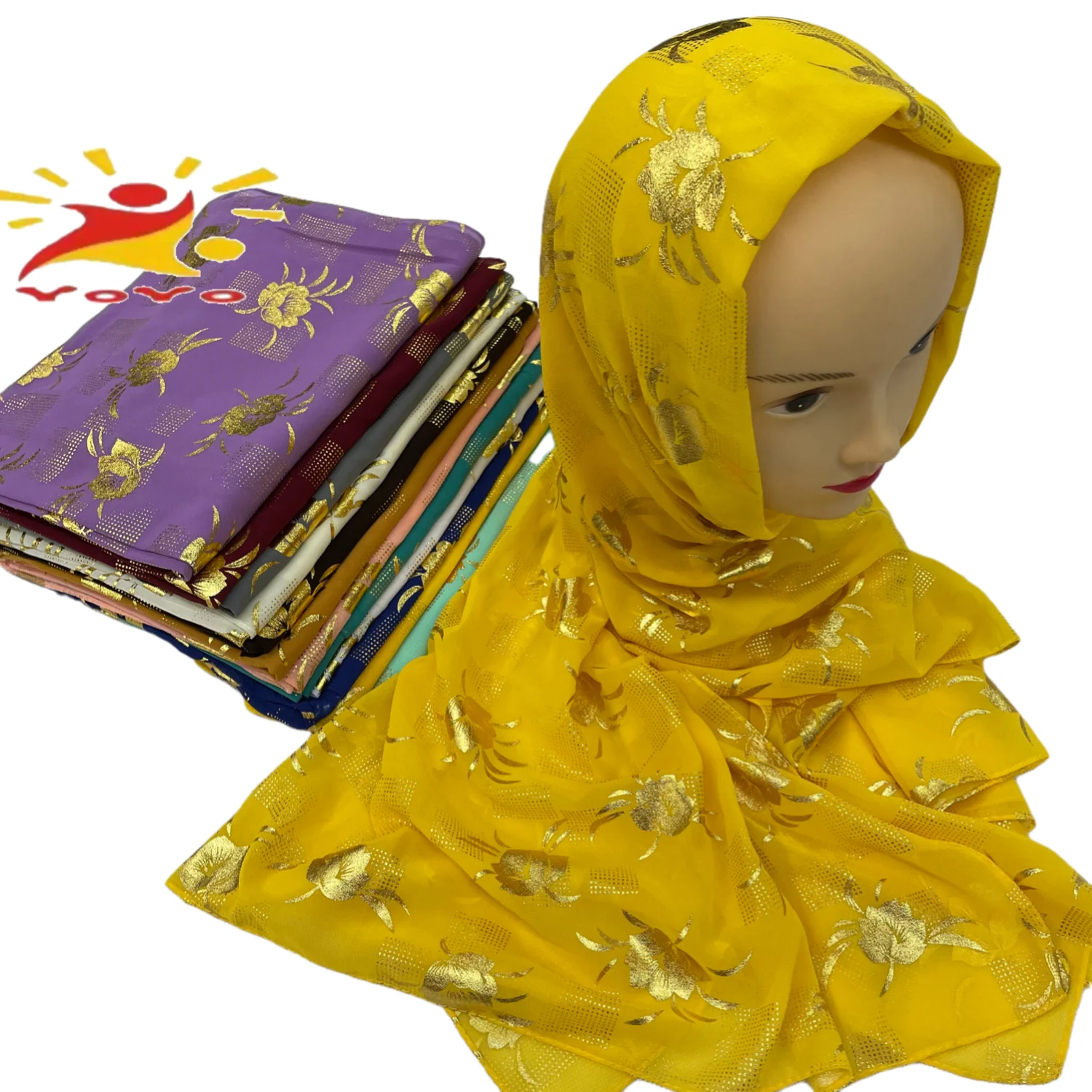 80 *180CM Chiffon Bronzing Fabric Hijab Women Wrap Shawls Headband Muslim Hijabs Scarves Scarf Muslim Fashion Wrap For Women