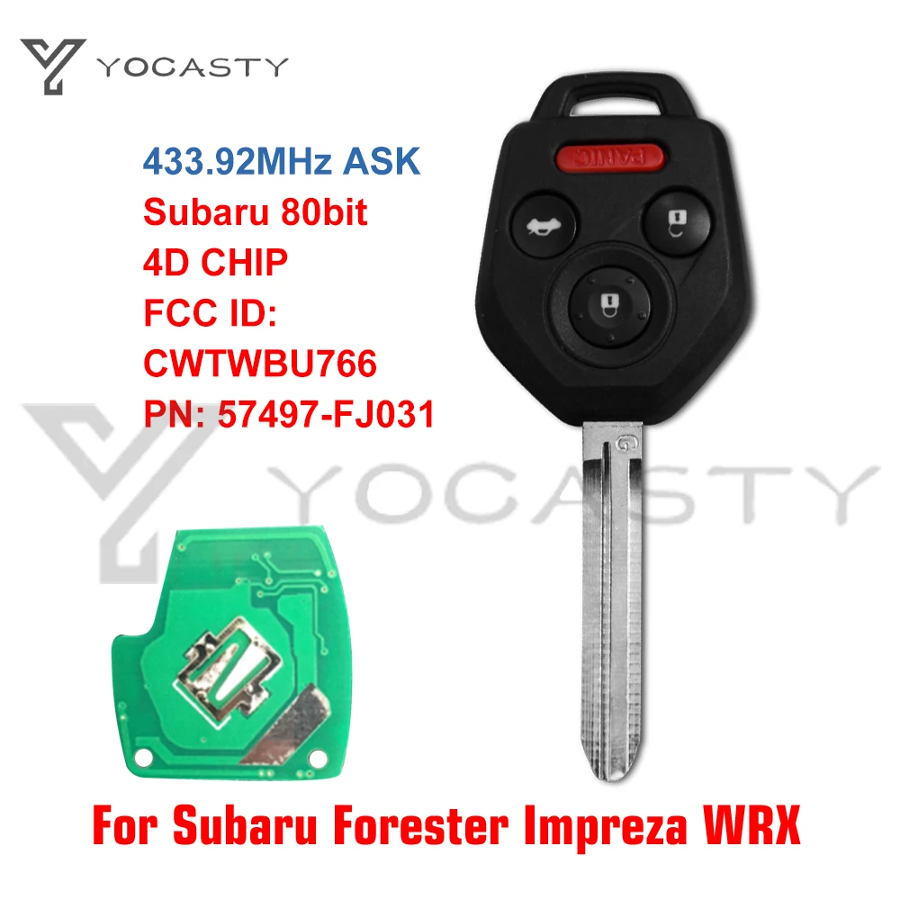 YOCASTY per Subaru WRX STI Forester Impreza XV Crosstrek 2013 2014 2015 2016 2017 2018 2019 portachiavi per auto a distanza CWTWBU766 433MHz