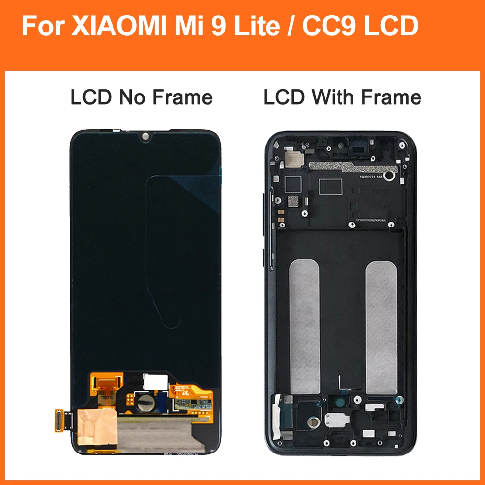 6.39\'\' AAA+ Super AMOLED Display for Xiaomi Mi CC9 LCD Display for Xiaomi Mi 9 Lite M1904F3BG Touch Screen Digitizer Screen