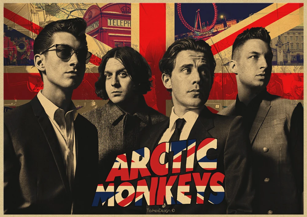 Arctic Monkeys Rock band Kraft Paper Paper Posters Wall Home Bar Posters Home Decor Home Decor wall sticker