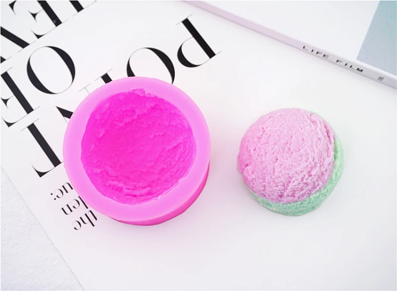 Silicone Mold Ice Cream Ball Cake Candle Making Soap Mold Fudge DIY Decoration Plaster Aromatherapy Ornaments Mould