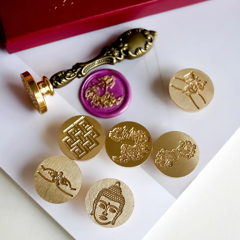 

Modern Buddhist Wax Seal Stamp Wish Fire Paint Seal Gift Box Seal Envelope Seal Fashion Invitation Card Seal DIY Decoration