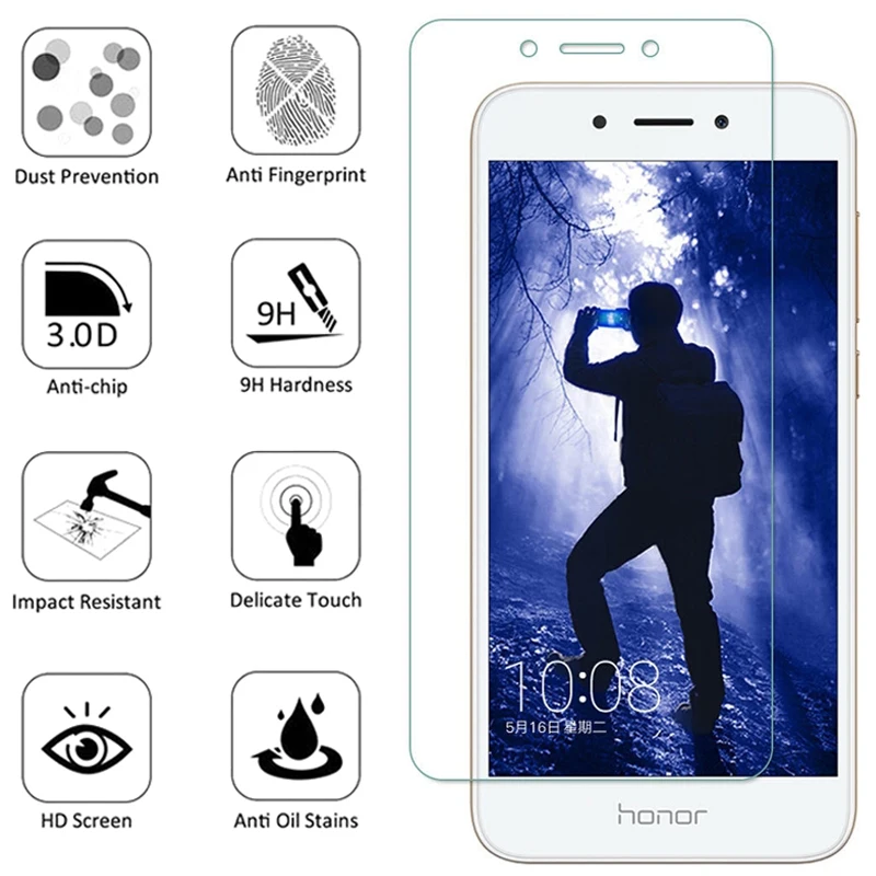 

2PCS Tempered Glass Screen Protector For Honor 6 6A 6C Pro 6X 6 Play Protective Glass For Huawei P6 Enjoy 6S Nova Young Smart Y6