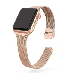 Slim strap For Apple Watch band 44mm 40mm 45mm 41mm 38mm 42mm 40 45 mm watchband Meatl bracelet iWatch serie 3 4 5 6 se 7 band