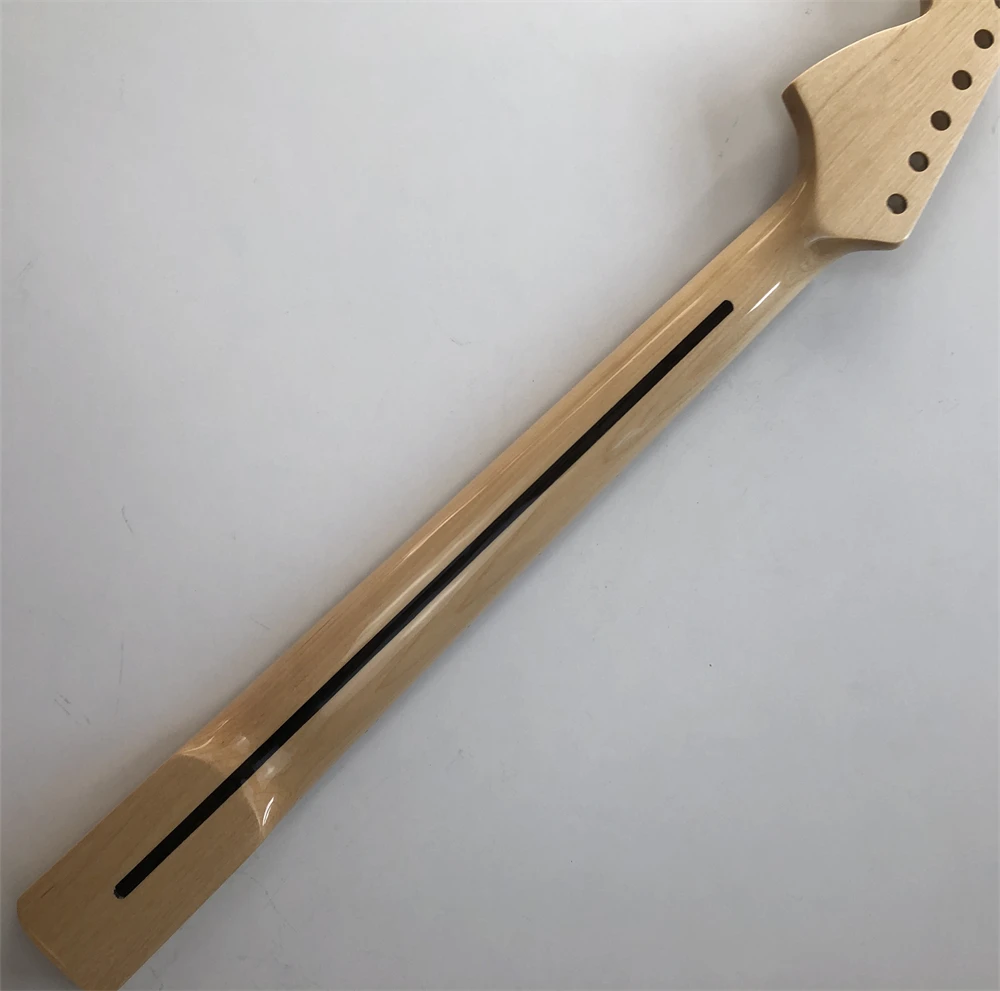 Full Scalloped Guitar Neck 22Fret 25.5inch Maple Fretboard Dot Inlay BIg Headstock Gloss Guitar Part Replacement DIY