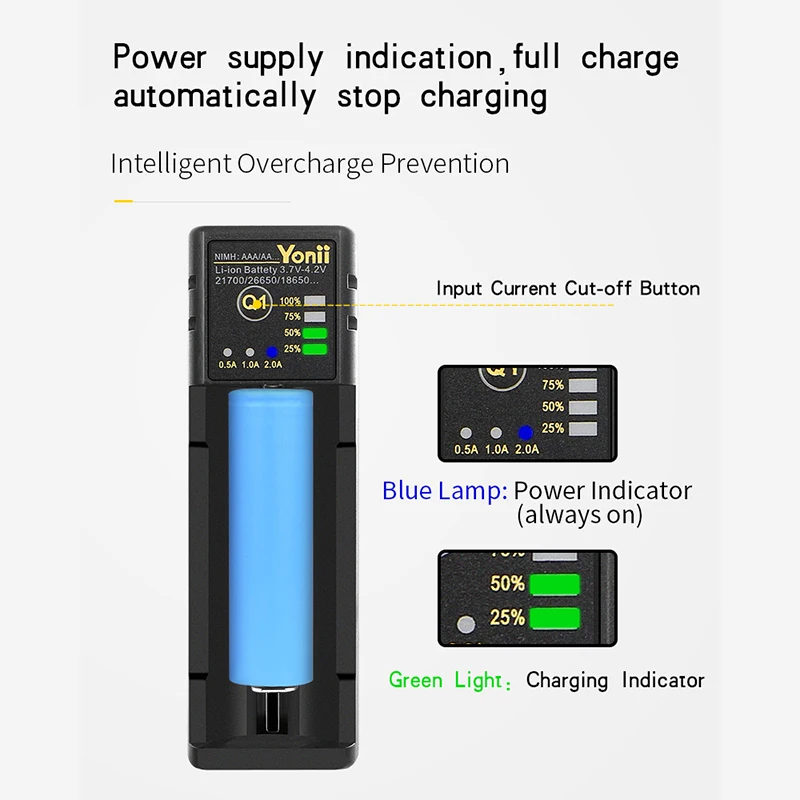 USB Smart Charger 18650 Battery Charger for 18350 18490 18650 21700 22650 26650 AAA AA A SC Li-ion Ni-MH Ni-CD Smart Charger