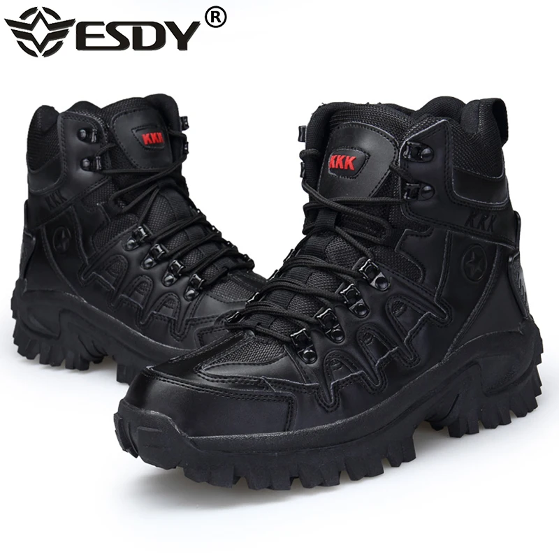 Men\'s Outdoor Boots Combat Mens Desert Ankle Boots Tactical Big Size 39-46 Boot Male Winter Shoes Men Work Safety Shoes