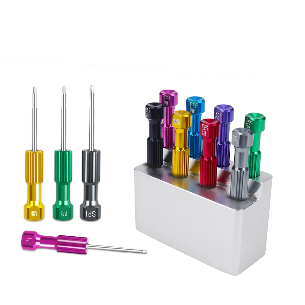 Hele Set & Base Dental Laboratorium Rvs Implantaat Schroef Driver Tandheelkunde Tool Kit Micro Schroevendraaier Tandarts Instrument