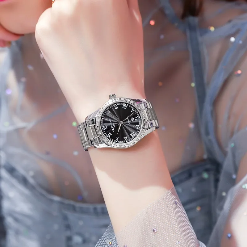 Switzerland Luxury Brand Carnival Watch Women Automatic Mechanical Ladies Watches Diamond Sapphire Waterproof Auto Date C8051L