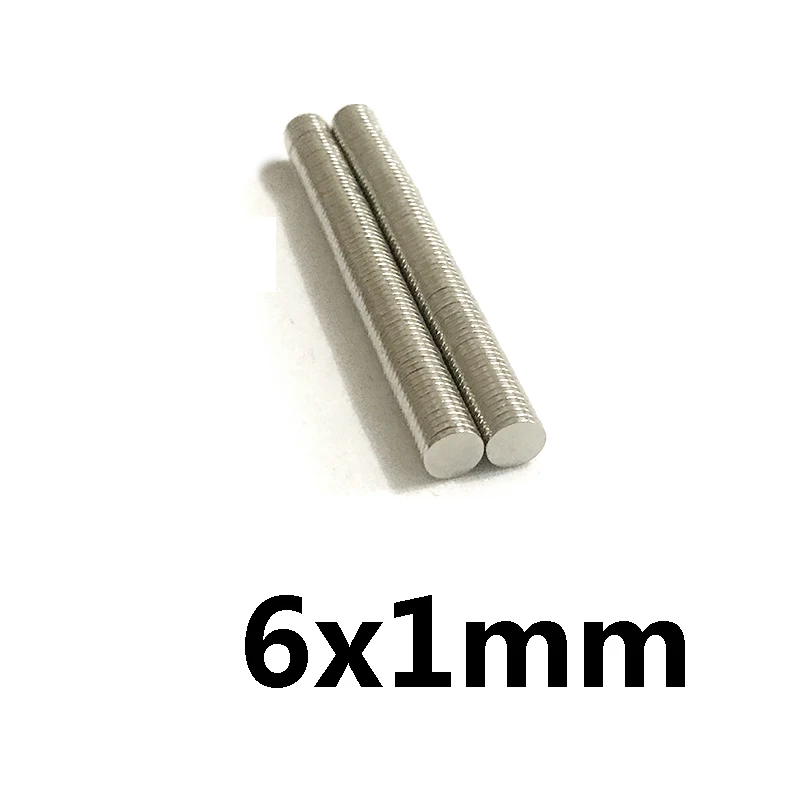 50/100/200pcs 6x1mm Thin Neodymium Strong Magnets 6mm*1mm Permanent Small Round Magnet 6x1mm Powerful Magnetic Magnet 6*1 mm N35