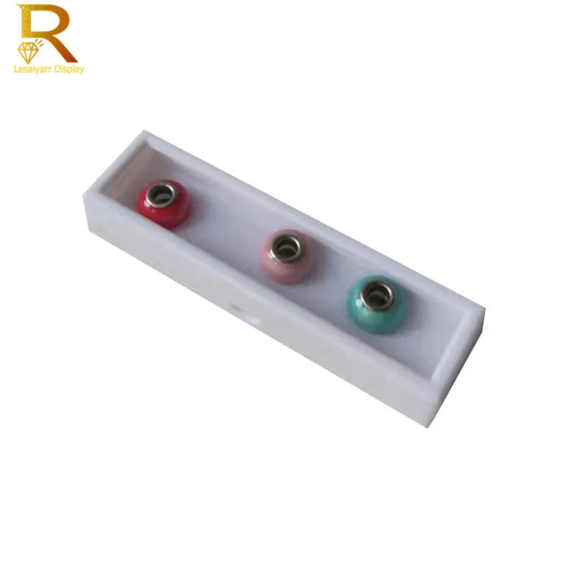 12 Stück 3 x 10 cm Edelstein-Display-Kunststoffbox, Aufbewahrungsbehälter für Edelsteine, Diamanthalter, Organzier, transparenter Acryldeckel und weißer Schaumstoff