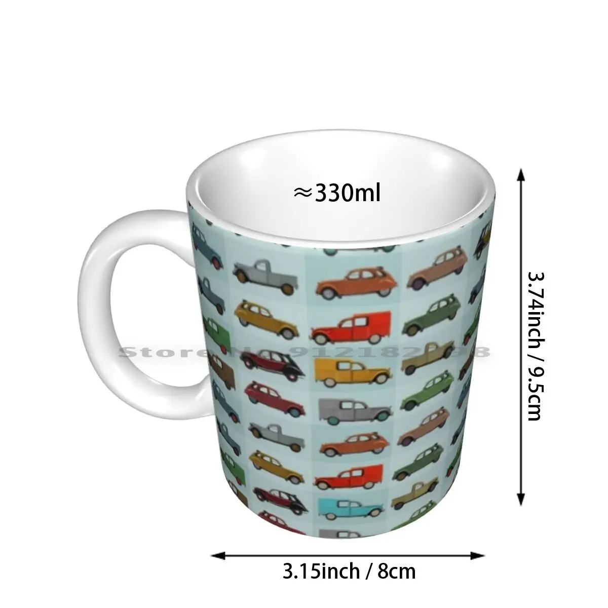 Citro?n 2cv Pattern Ceramic Mugs Coffee Cups Milk Tea Mug Car Cars French Car France Citro?n 2cv Fourgonnette Vintage Car