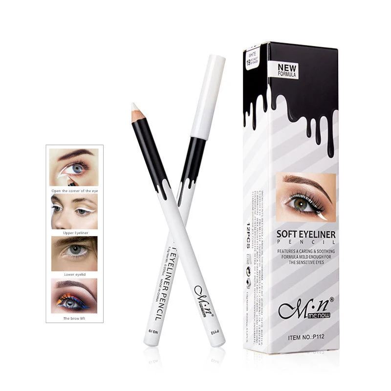 

12pcs White Eyeliner Pen Pencil Eyes Brightener Eyeshadow Hightlighter Waterproof Female Lip Pigment Pen Make Up Tools WH998