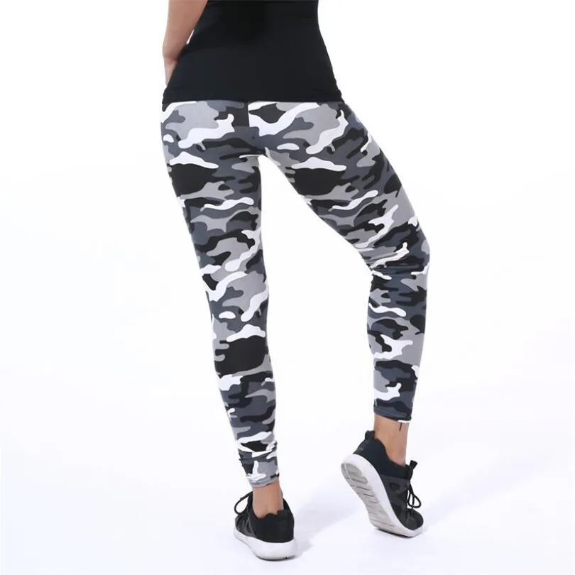 YRRETY 2022 Camouflage Womens For Leggins Graffiti Style Slim Stretch Trouser Army Green Push Up Leggings Deportes Sport Pants