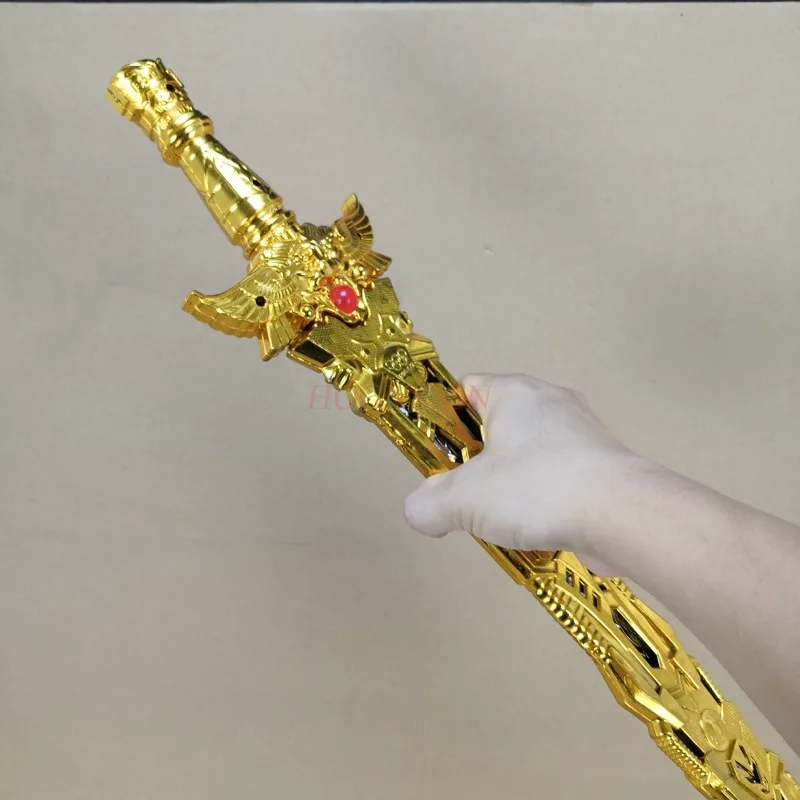 Gold spielzeug schwerter Cartoon Spielzeug Kunststoff Modell Spielzeug Messer Anime Cos Waffen Requisiten Fly Heavenly Schwert Waffe Kategorie Sport 2021