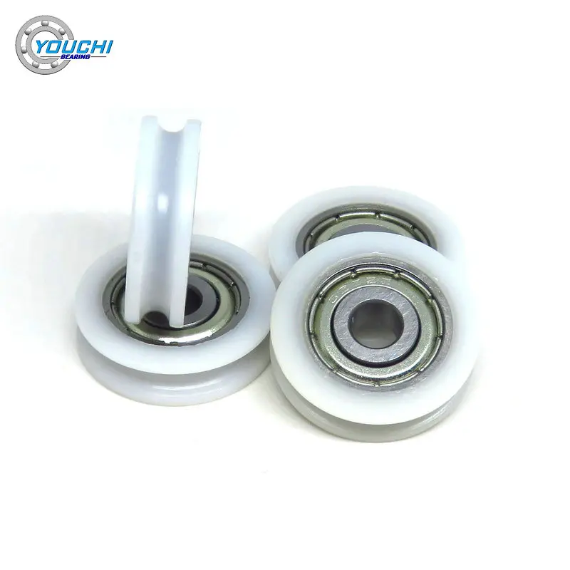 10pcs 5x21x6 mm White U Groove Plastic Coated Rollers With 625Z Bearing BSU62521-6 POM Wire Wheel