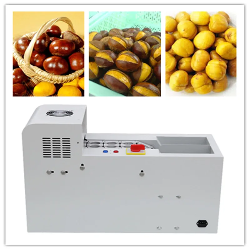 Professional electric chestnut shell opening machine hazelnut slitting machines double chain link nuts cutting cutter