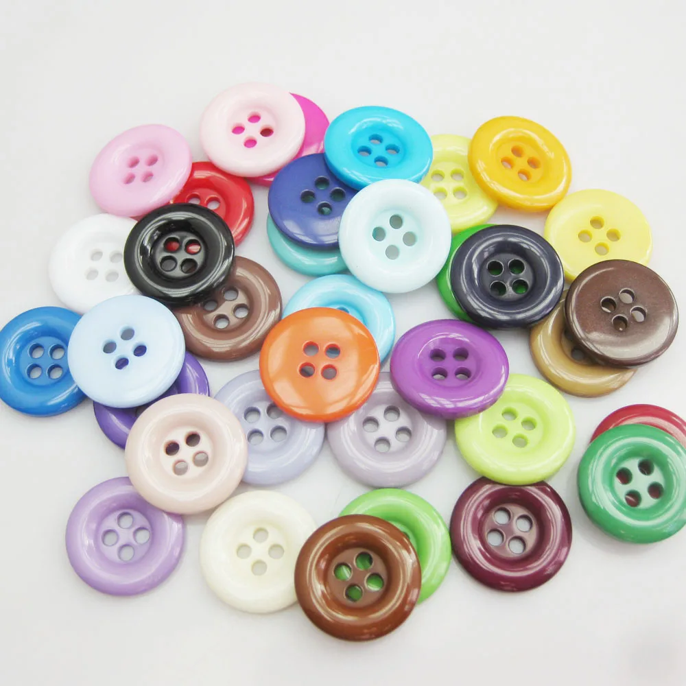 NBNNEG 30Pcs Multicolors 18MM Round Buttons Resin Decorative Scrapbooking Botoes Tailor Garment Sewing Accessory