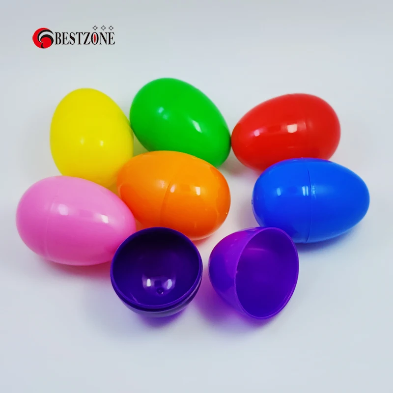 30Pcs 42*60MM Colorful Plastic Happy Easter Day Eggs Capsules Toys 1.57''*2.36'' Size For Kids Gift And Indoor Home Decoration