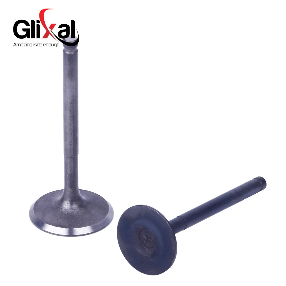 Glixal GY6 150cc 157QMJ Cylinder Head Valve kit INTAKE & EXHAUST Valves Set with Valve Spring Kit for Chinese Scooter Moped ATV