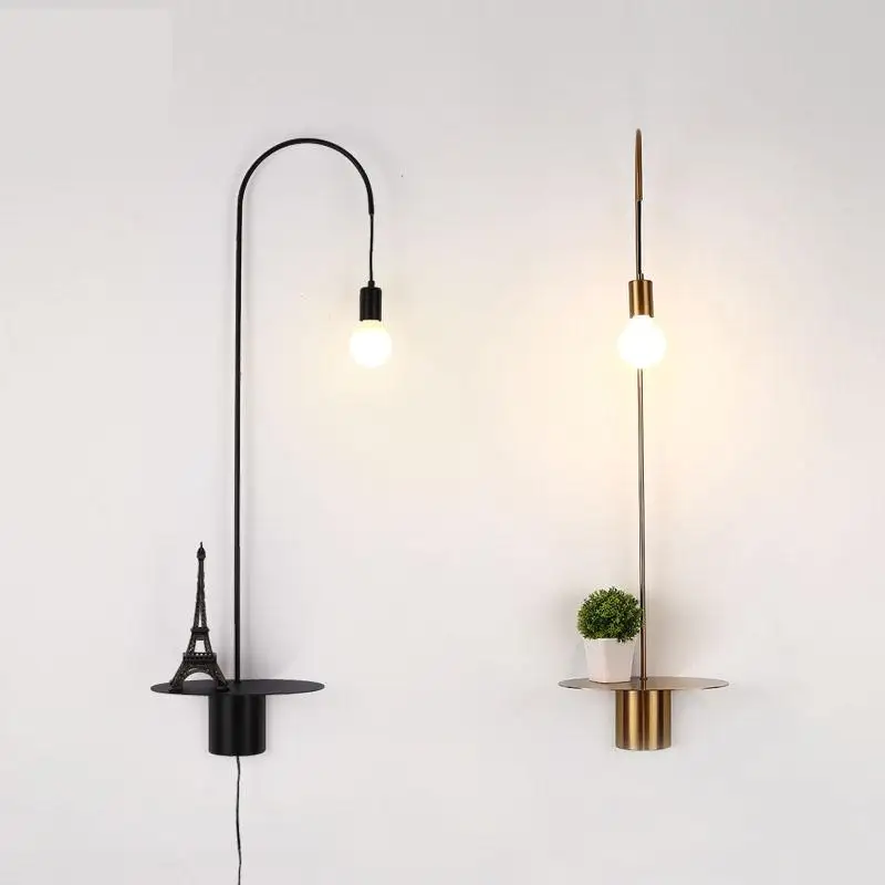 Nordic design E27 wall lamp living room dining room storage lamp bedroom bedside wall light Modern Industrial Decor wall sconce