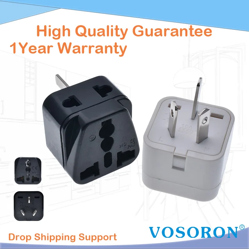 Australia,New Zealand, China Power Plug Adapter,AU Travel Adapter 2 in 1 USA Grounded Outlet Universal Socket-Type I- Argentina