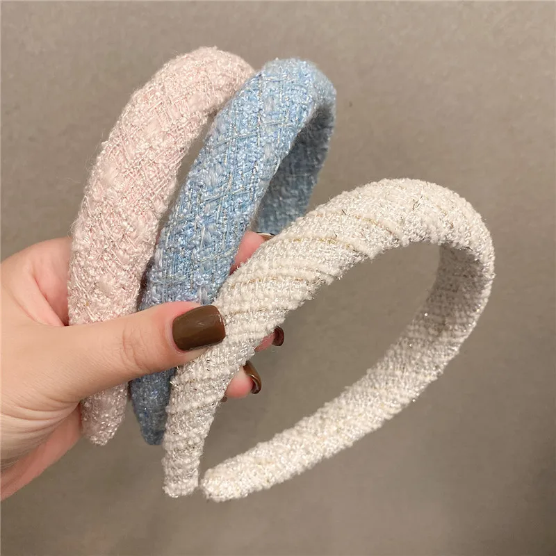 Retro French  wide-brimmed sponge headband, increase the crest of the head and go out all-match pressure hairband women