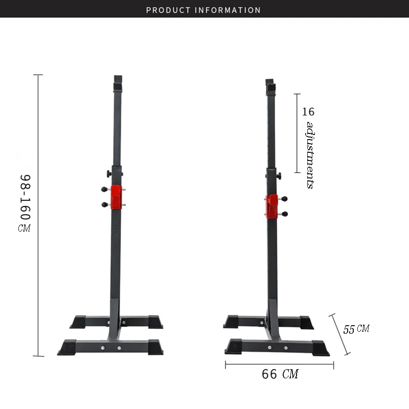 High-quality Adjustable Multifunction Split Type Squat Rack Weightlifting Barbell Rack Strength Training Fitness Equipments