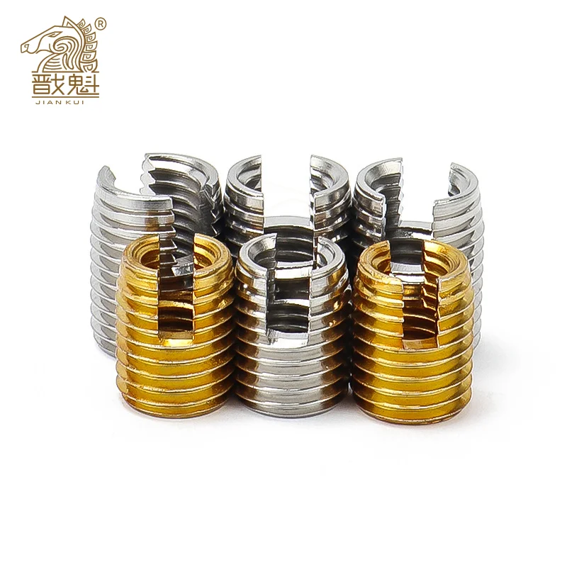 1-10pcs M2 To M16 Galvanized Stainless Steel Threaded Inserts Metal Thread Repair Insert Self Tapping Slotted Screw Threaded