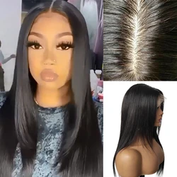 Echte Zijde Basis Kant Pruik Met Lagen 13X5 Virgin Human Hair Lace Front Zijden Top Pruiken Met Niveaus voor Vrouwen Preplucked Haarlijn