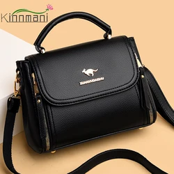 Designer de couro sacos de ombro crossbody para as mulheres, bolsa feminina de alta qualidade, bolsas casuais, bolsa mensageiro, 2024