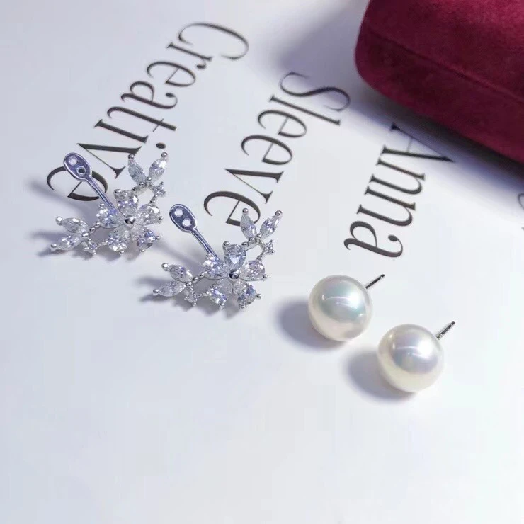 

Trendy Style 925 Sterling Silver Earrings Findings Mountings Settings Jewelry Parts Fittings for Agate Beads Crystal 3 Pairs/Lot