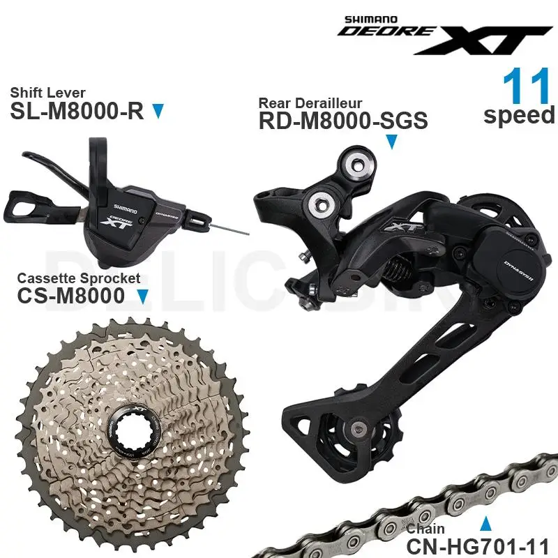 SHIMANO DEORE XT M8000 1x11Speed Groupset Shifter  SL-M8000 CN RD-M8000 Rear Derailleur CS-M8000 Cassette 11-42T/46T MTB Bike