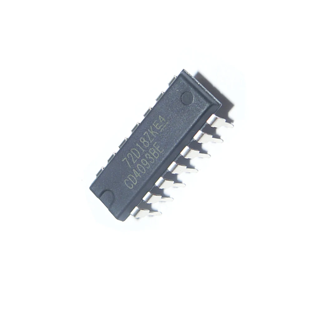 10PCS/LOT CD4093BE CD4093 DIP-14 Four-way 2-input NAND Logic Chip New Good Quality Chipset In Stock