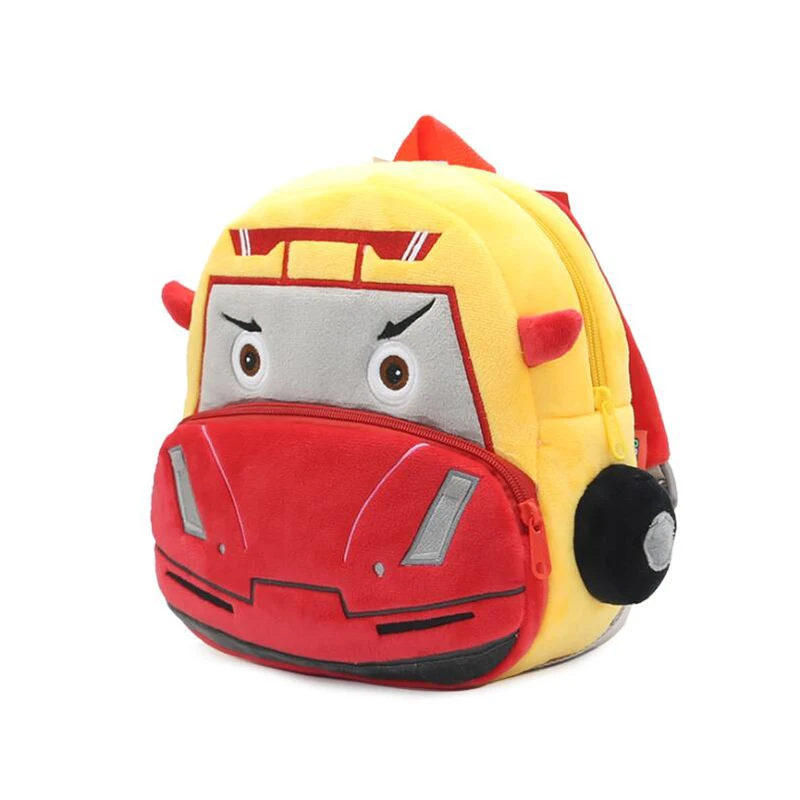 New Hot 3D Cartoon Racing Car Plush Toy Children Backpacks Kindergarten Schoolbag Kids Backpacks Children School Bags Girls Boys