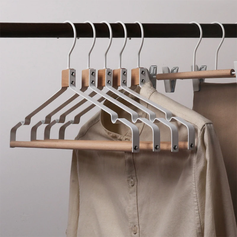 Metal Wood Clothes Hanger Organizer Closet Wooden Coat Pants Hangers for Clothes Kleding Wetsuit Hanger Rack