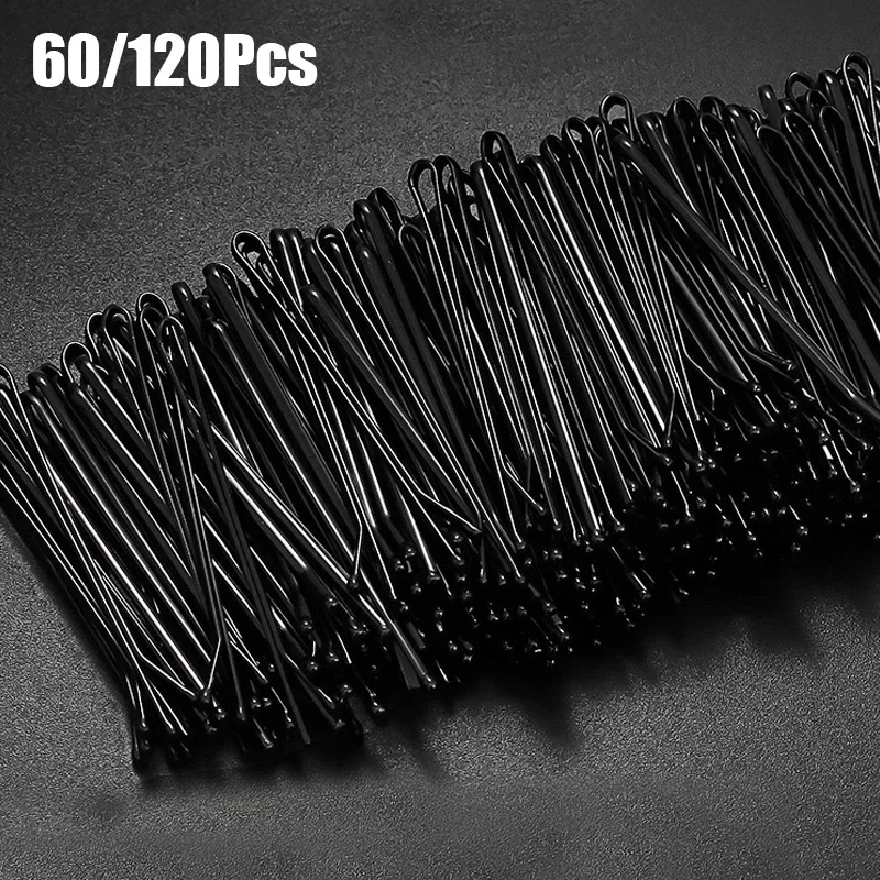 120cs/Set Black Hairpins for Women Hair Clip Lady Bobby Pins Invisible Curly Wave Hairgrip Barrette Hair Clips Accessories