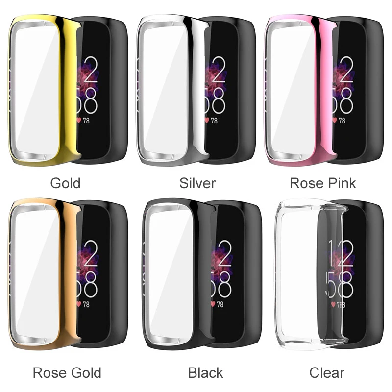 إسيدي لينة ساعة من البولي يوريثان الحالات ل Fitbit Luxe مكافحة صدمة خدش غطاء كامل الغطاء الواقي شل ل Fitbit Luxe