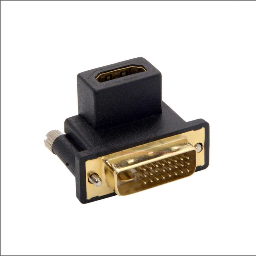 90 Degree Up & Down Angled DVI Male to HD-compatible Female Swivel Adapter for Computer & HDTV & Graphics Card